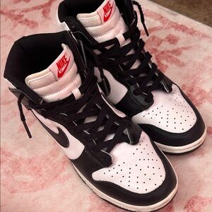 Nike Black & White High-Top Swoosh Sneakers